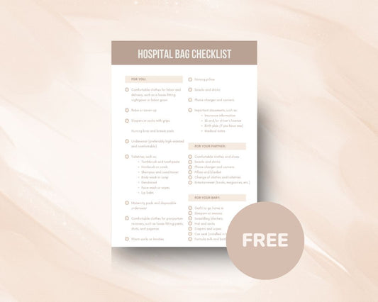 FREE Digital Hospital Bag Checklist