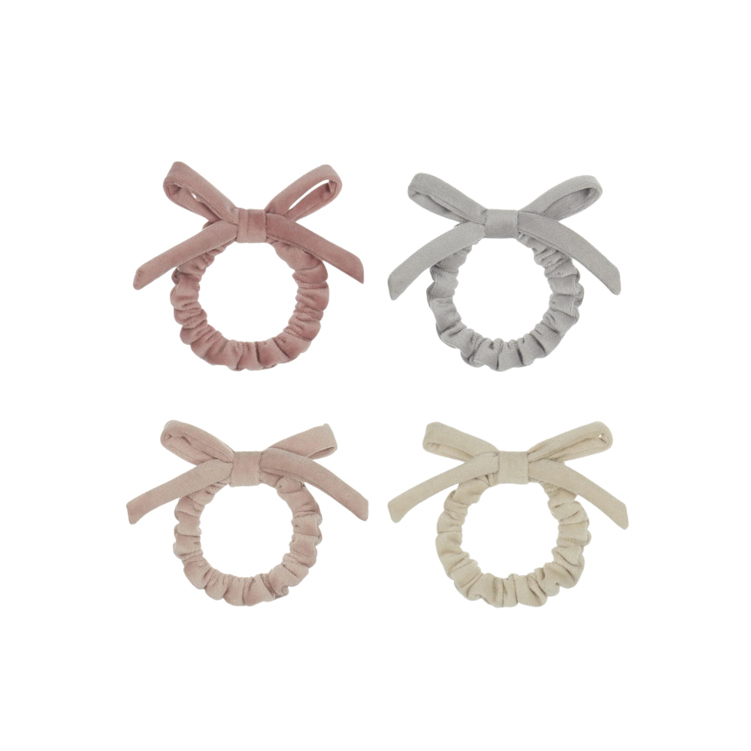 Velvet bow mini scrunchies